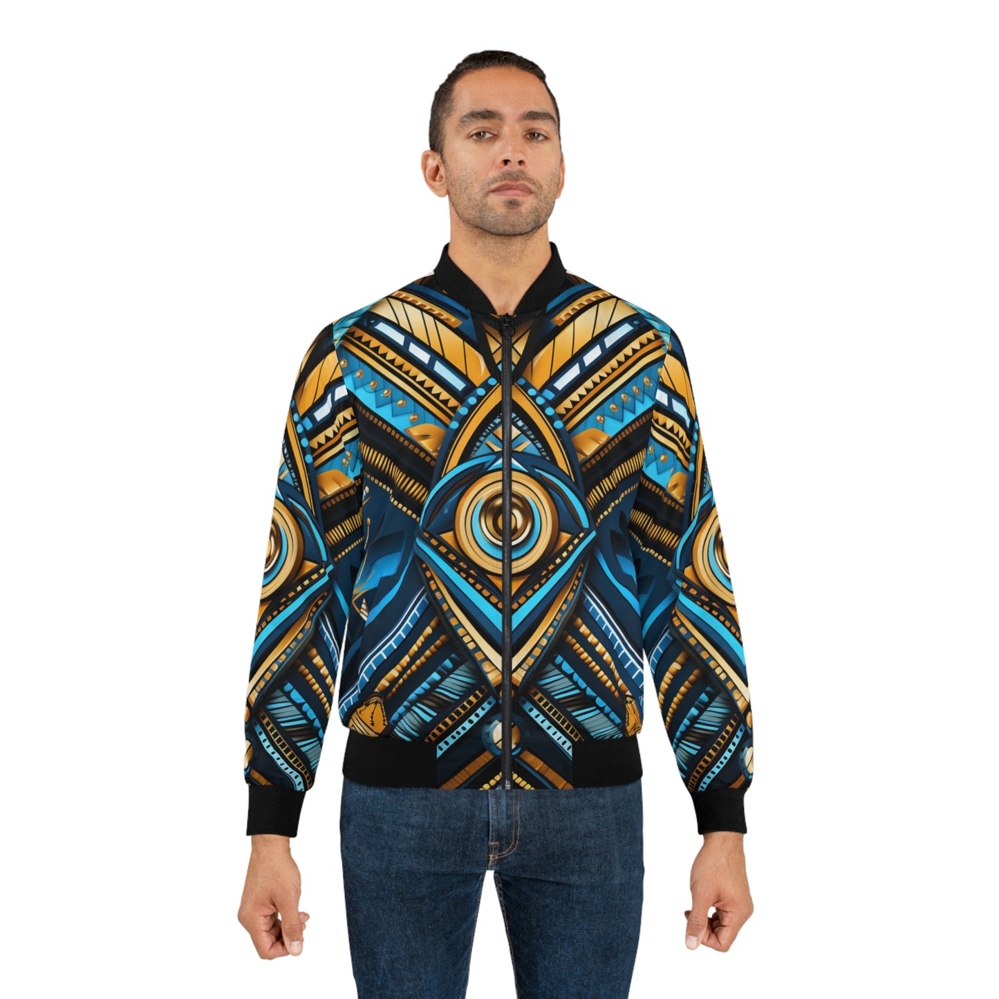 Men's Bomber Jacket - Radiance Mosaic Design