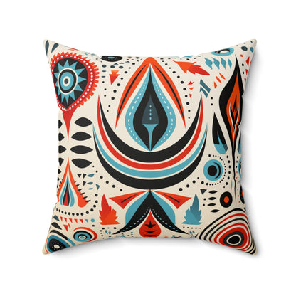 Spun Polyester Square Pillow - Waves of Renewal Design