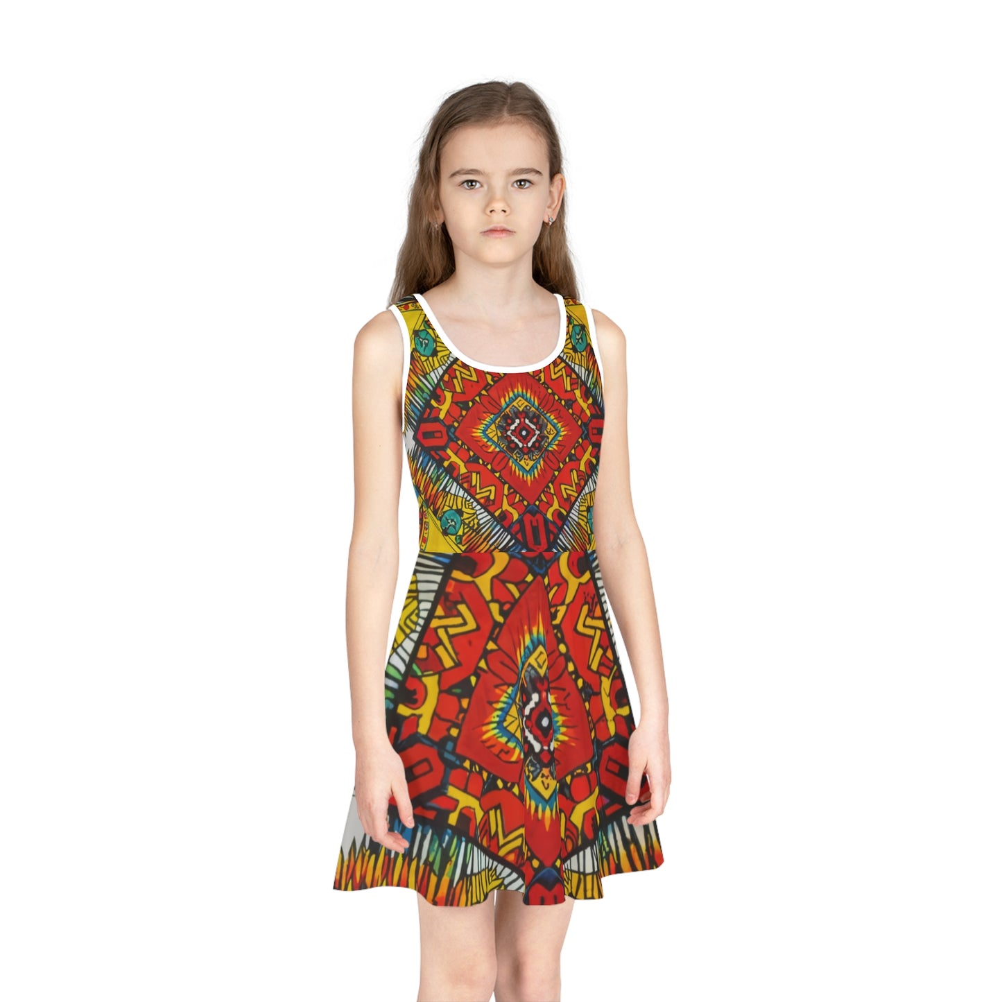 Girls' Sleeveless Sundress - African Rainbow Design