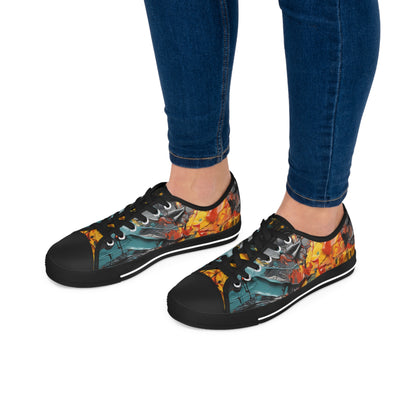 Women's Low Top Sneakers - Afro Splash Design