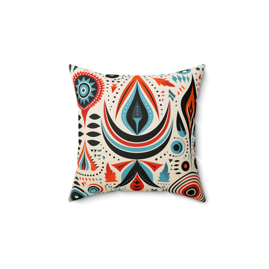 Spun Polyester Square Pillow - Waves of Renewal Design