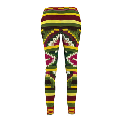 Women's Cut & Sew Casual Leggings - Radiant Pathway Design