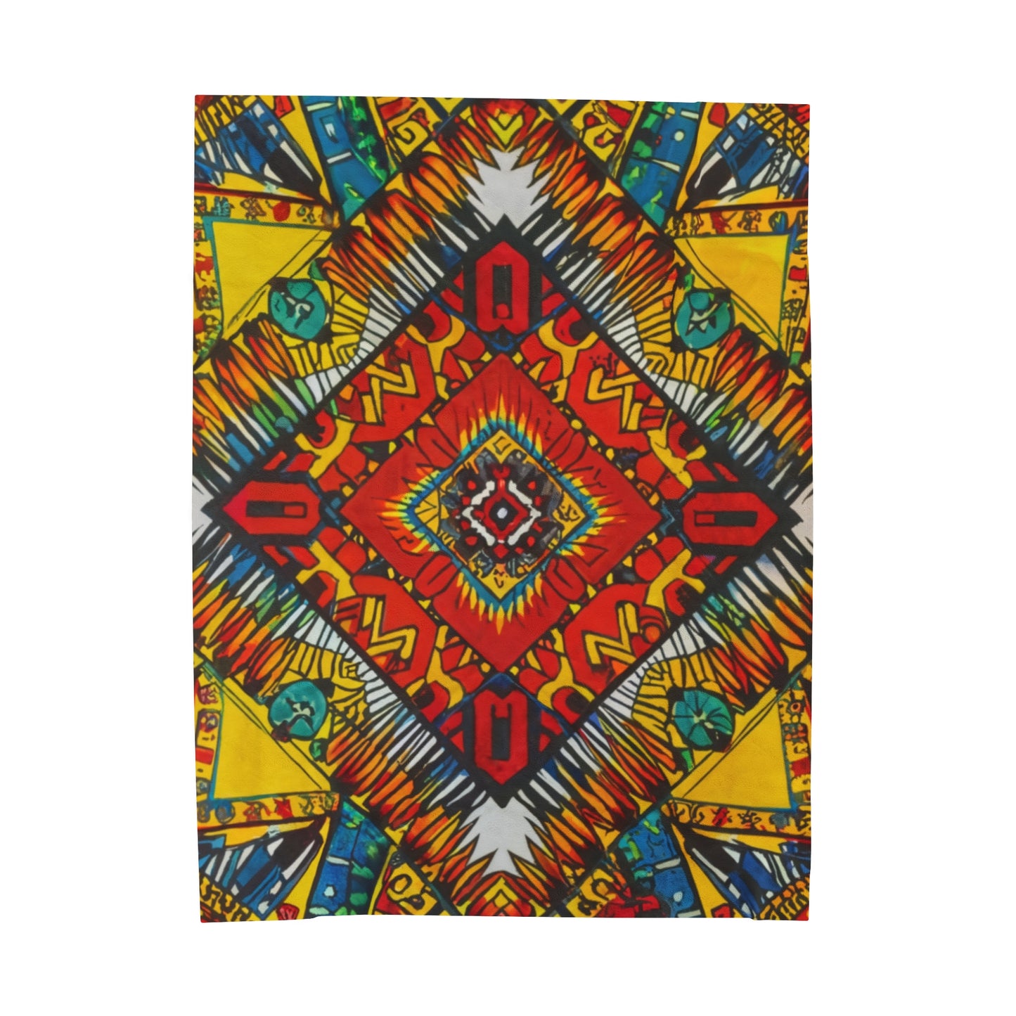 Velveteen Blanket - African Rainbow Design