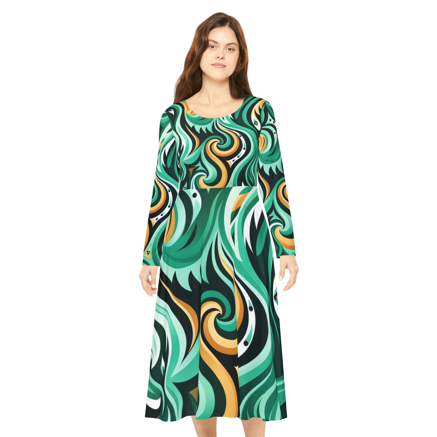 Women's Long Sleeve Dance Dress - Flowing Grace Design