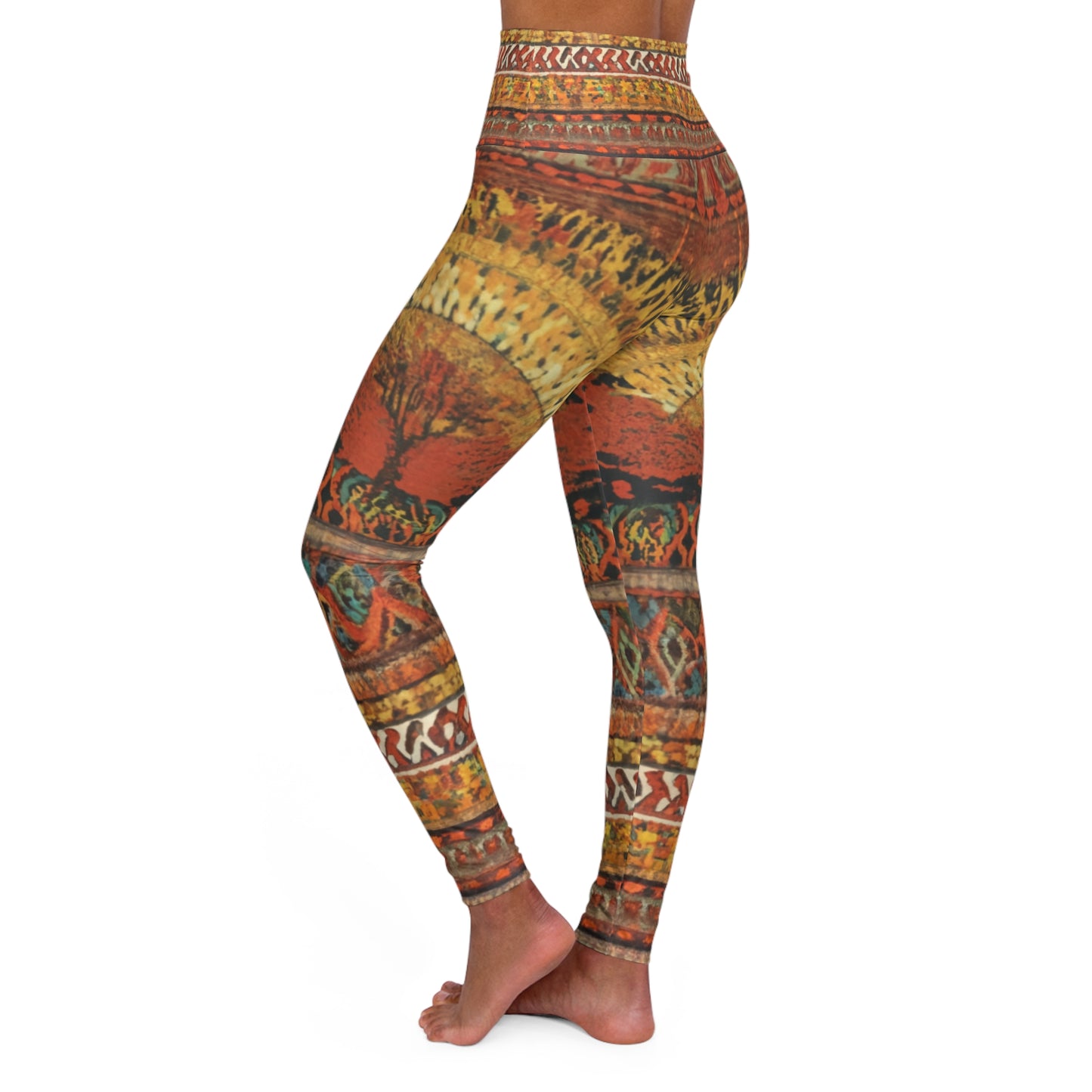 High Waisted Leggings - Sunburst of Hope Design