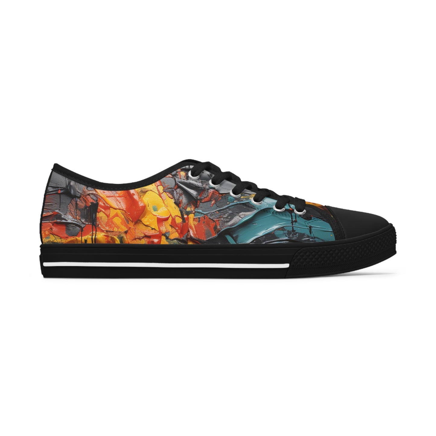 Women's Low Top Sneakers - Afro Splash Design