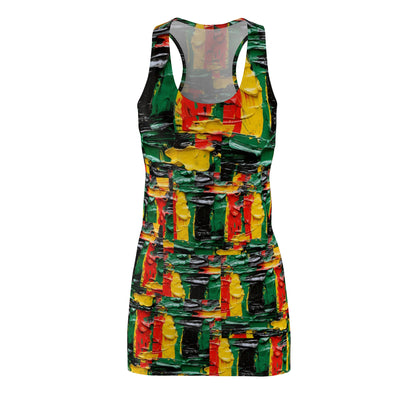 Women's Cut & Sew Racerback Dress - Afro Abstract Cross Design