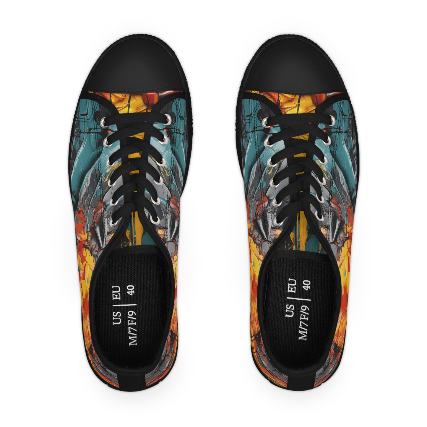 Women's Low Top Sneakers - Afro Splash Design