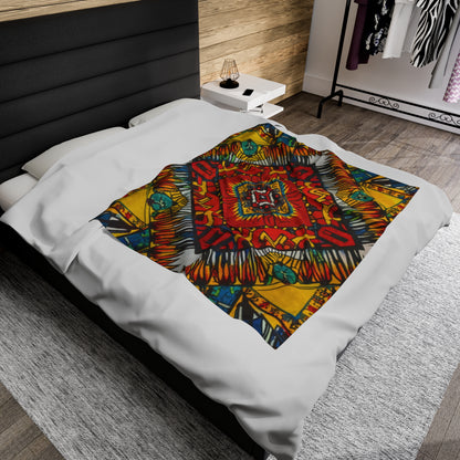 Velveteen Blanket - African Rainbow Design