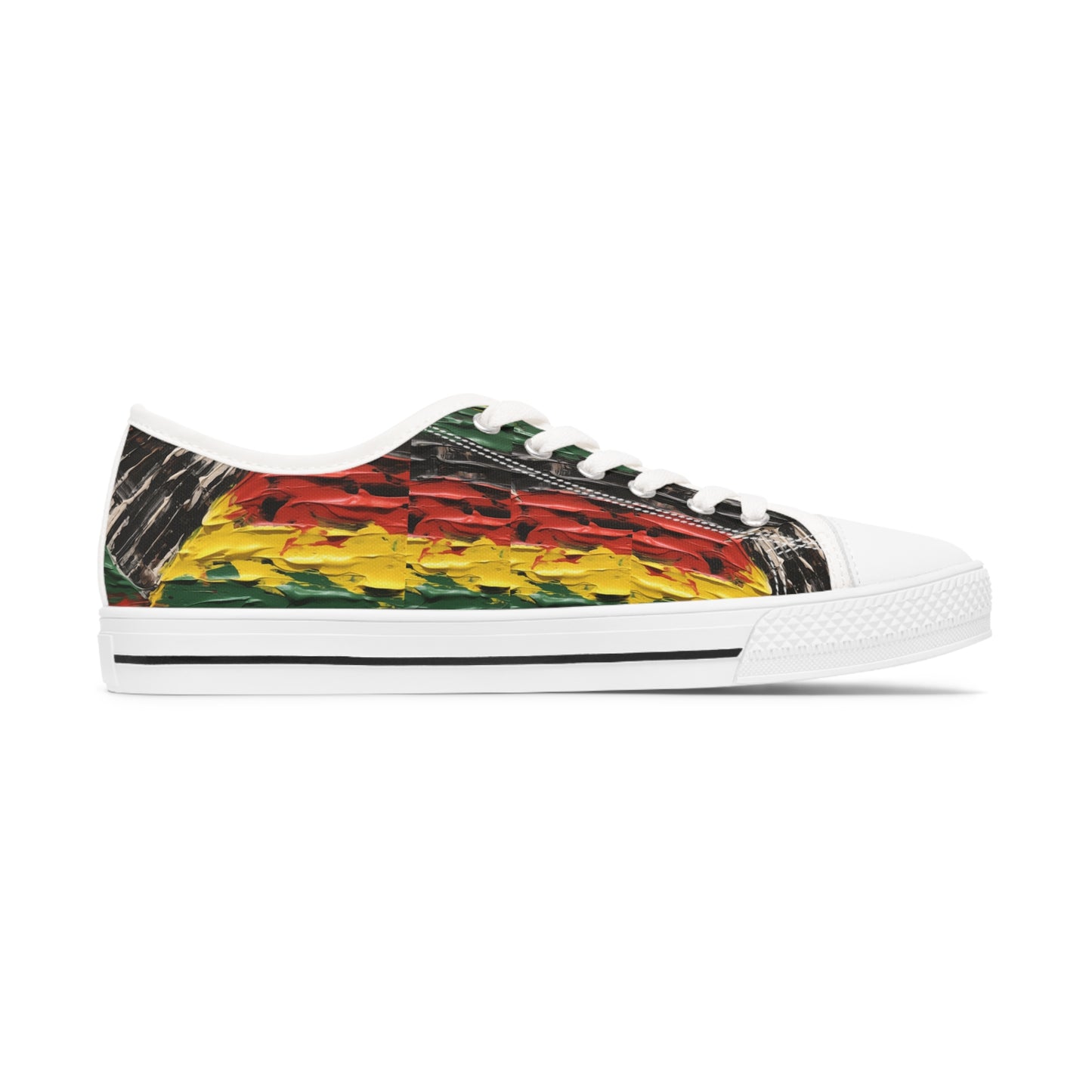 Women's Low Top Sneakers - Afro Abstract Design