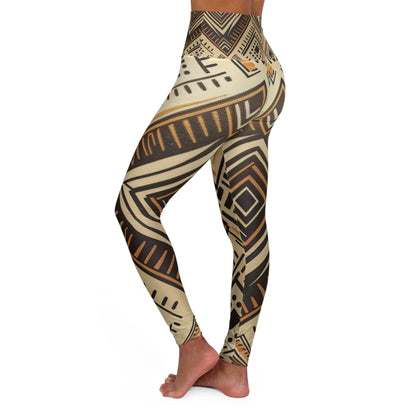 High Waisted Yoga Leggings - Kalahari Accord Design