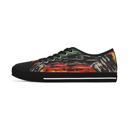 Women's Low Top Sneakers - Afro Abstract Design