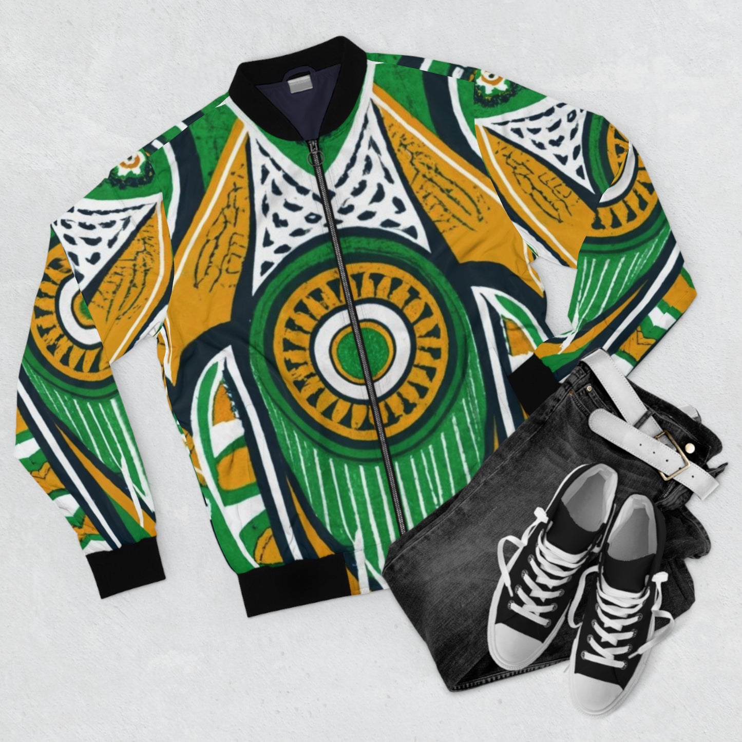 Men's Bomber Jacket (AOP) - Sankofa Dreamscape Design