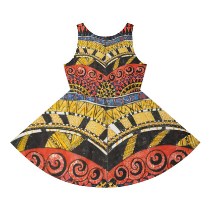 Girls' Sleeveless Sundress - "Harmony Tapestry Design
