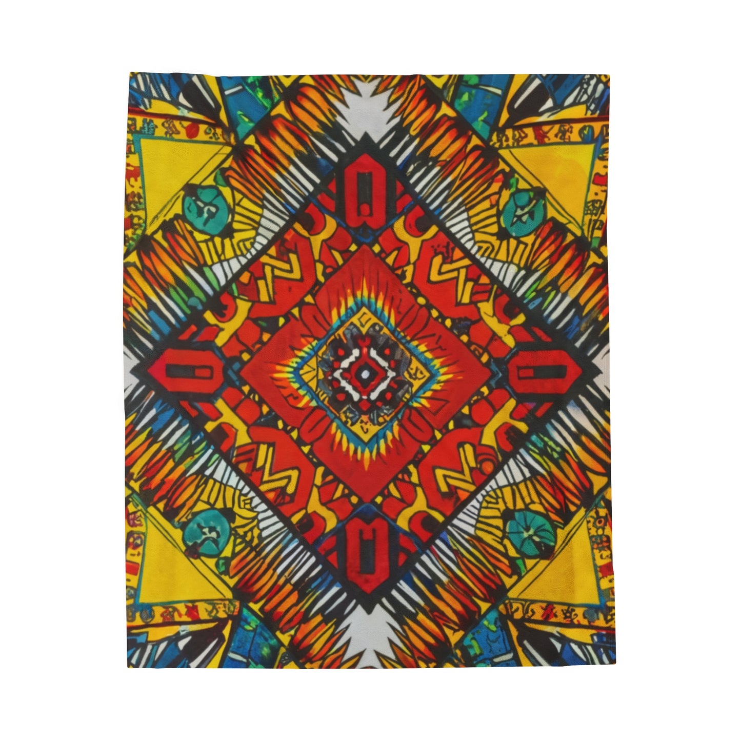 Velveteen Blanket - African Rainbow Design