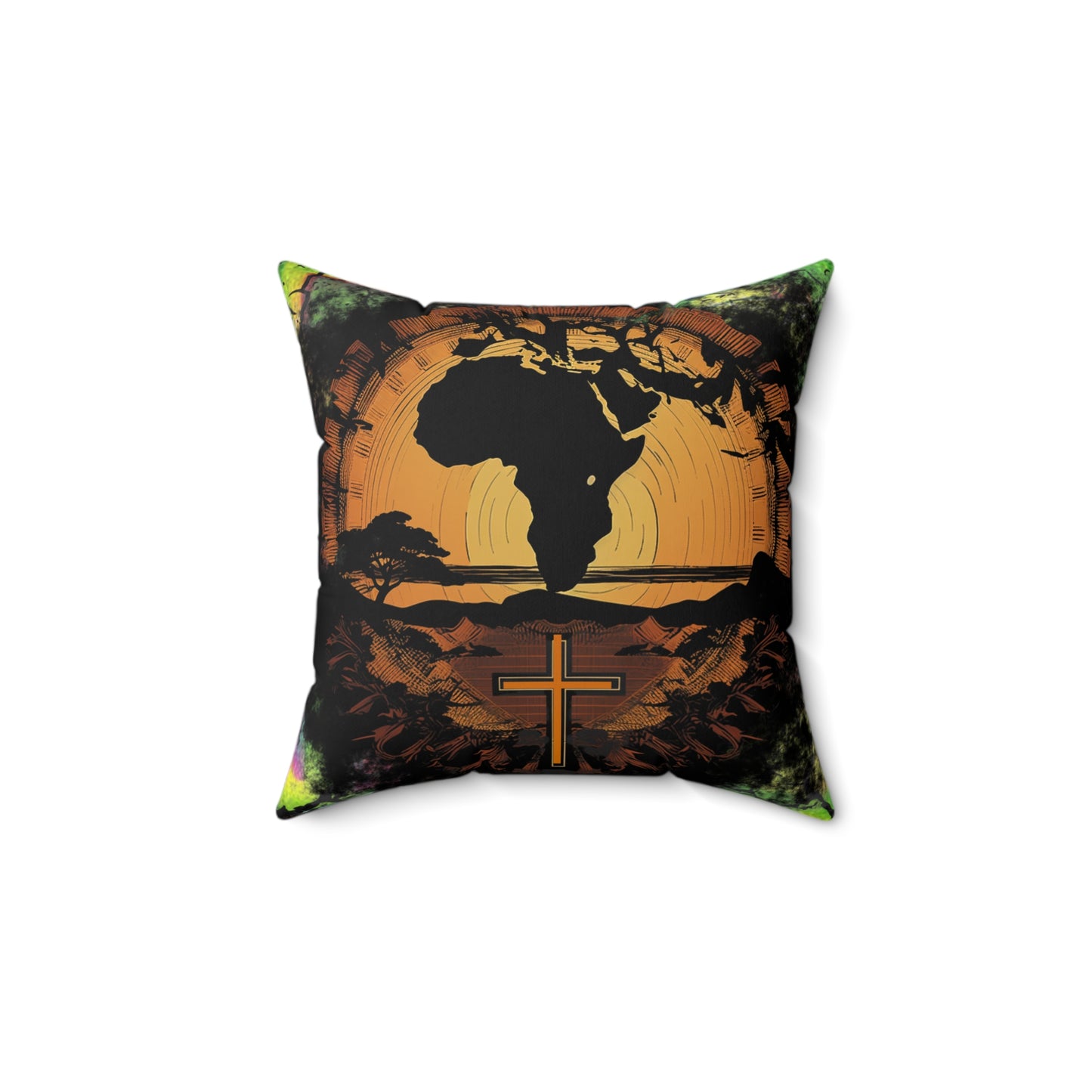 Spun Polyester Square Pillow - Afro Salvation