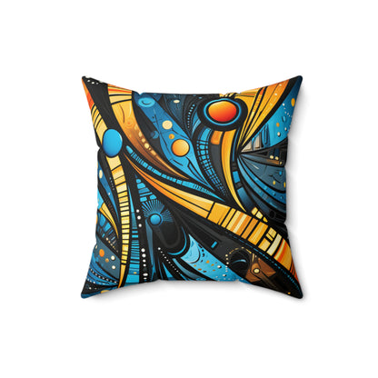 Spun Polyester Square Pillow - African Sapphire Design