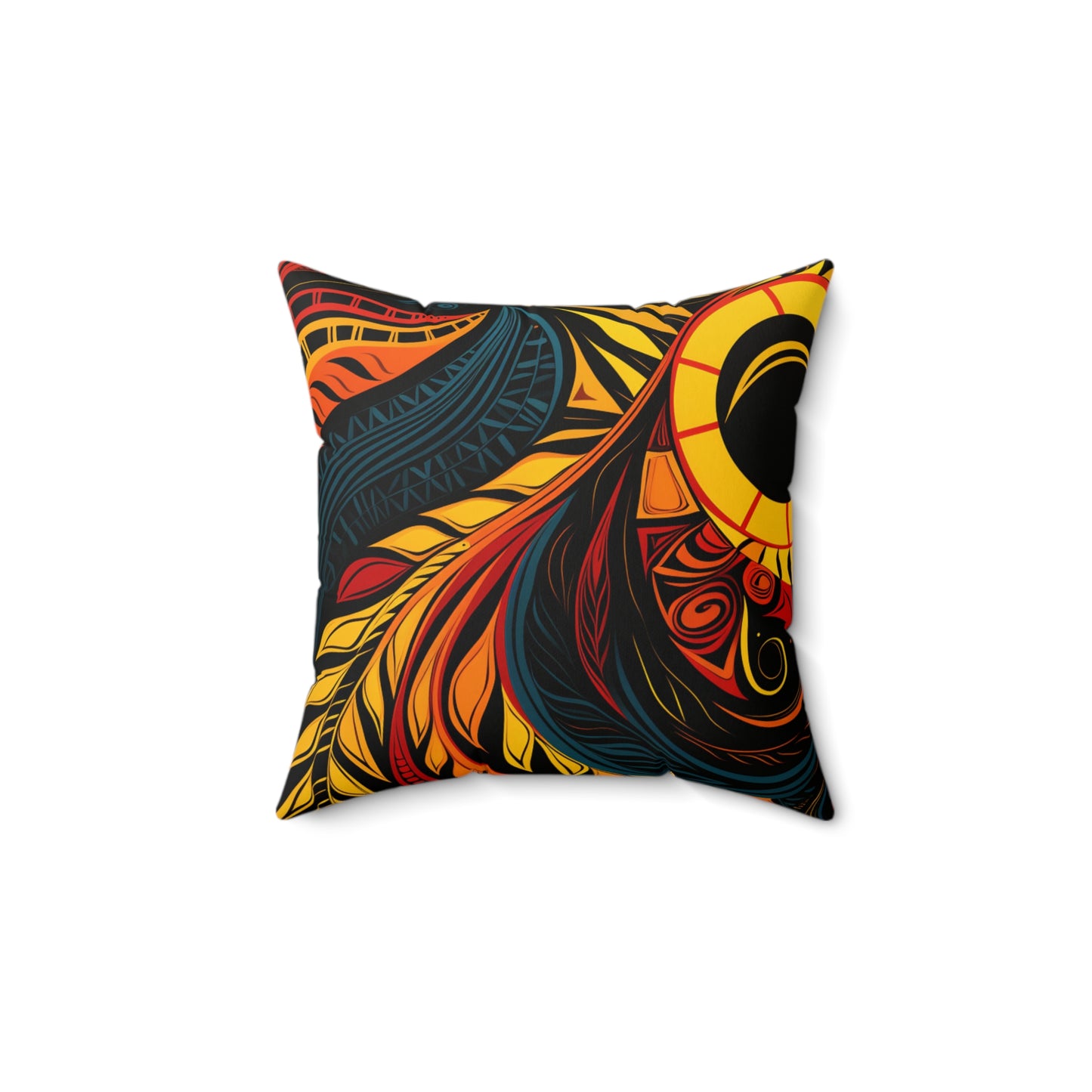 Spun Polyester Square Pillow - Saharan Petal Design