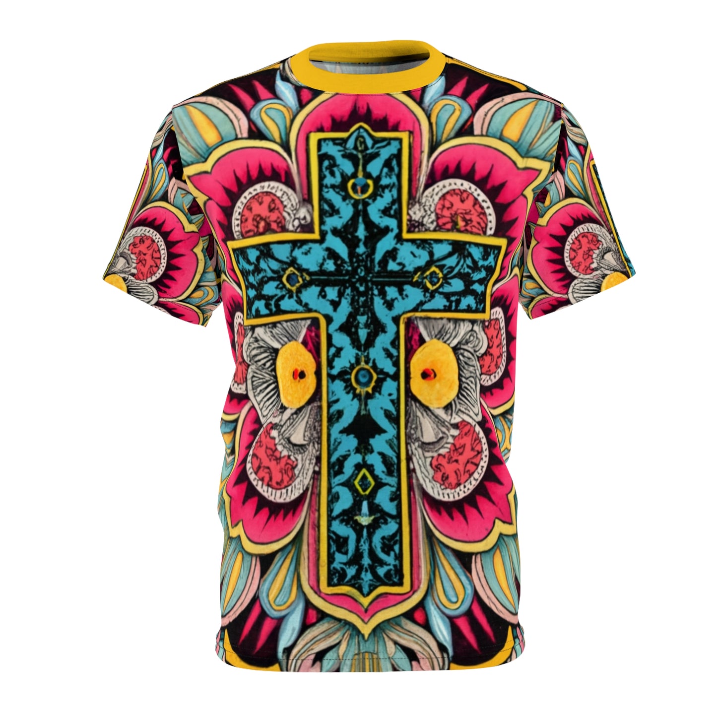 Unisex Cut & Sew Tee (AOP) - Happy Clappa Cross