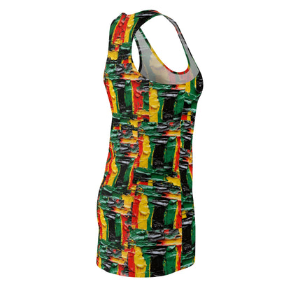 Women's Cut & Sew Racerback Dress - Afro Abstract Cross Design