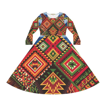 Women's Long Sleeve Dance Dress - Tribal Resilience Design