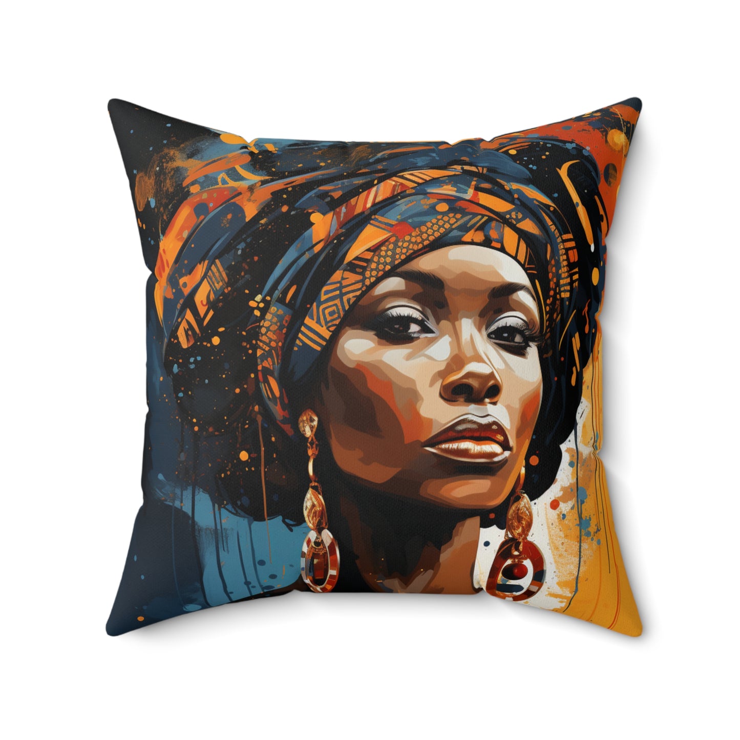 Spun Polyester Square Pillow - Daughters of Africa 4 Design