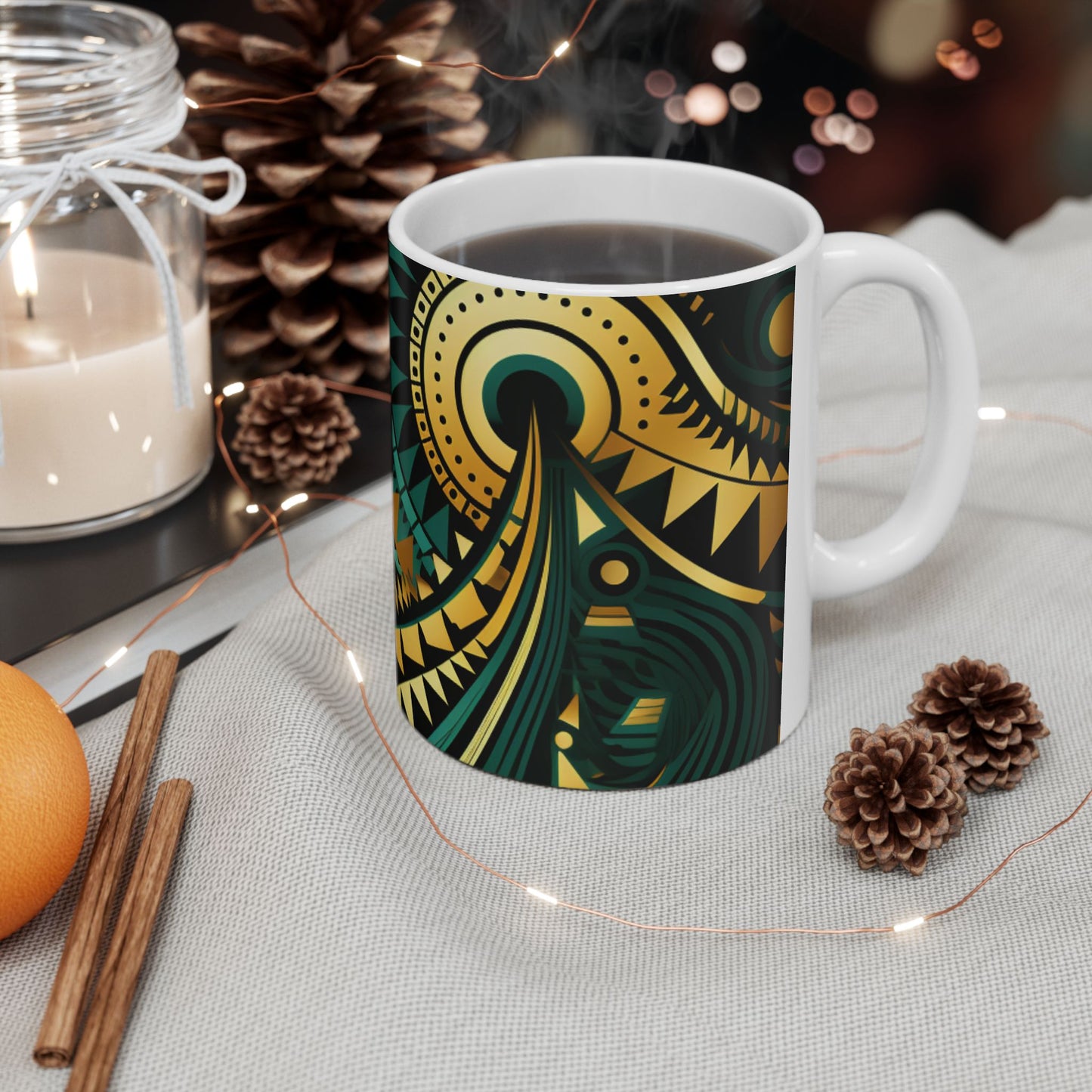 Ceramic Mug 11oz - African Emerald Design