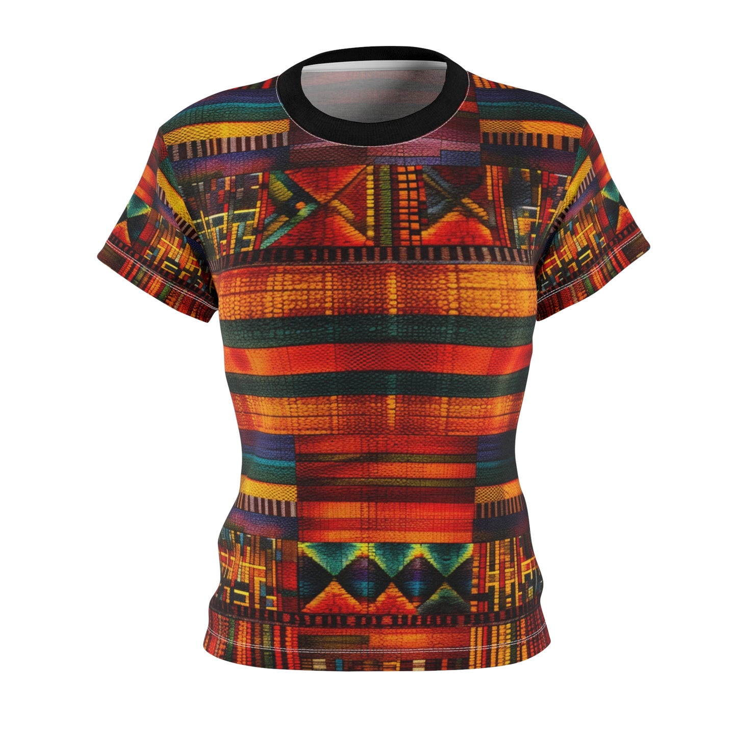 Women's Cut & Sew Tee (AOP) - Kente Grace Design 2