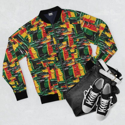 Men's Bomber Jacket - Afro Abstract Cross Design