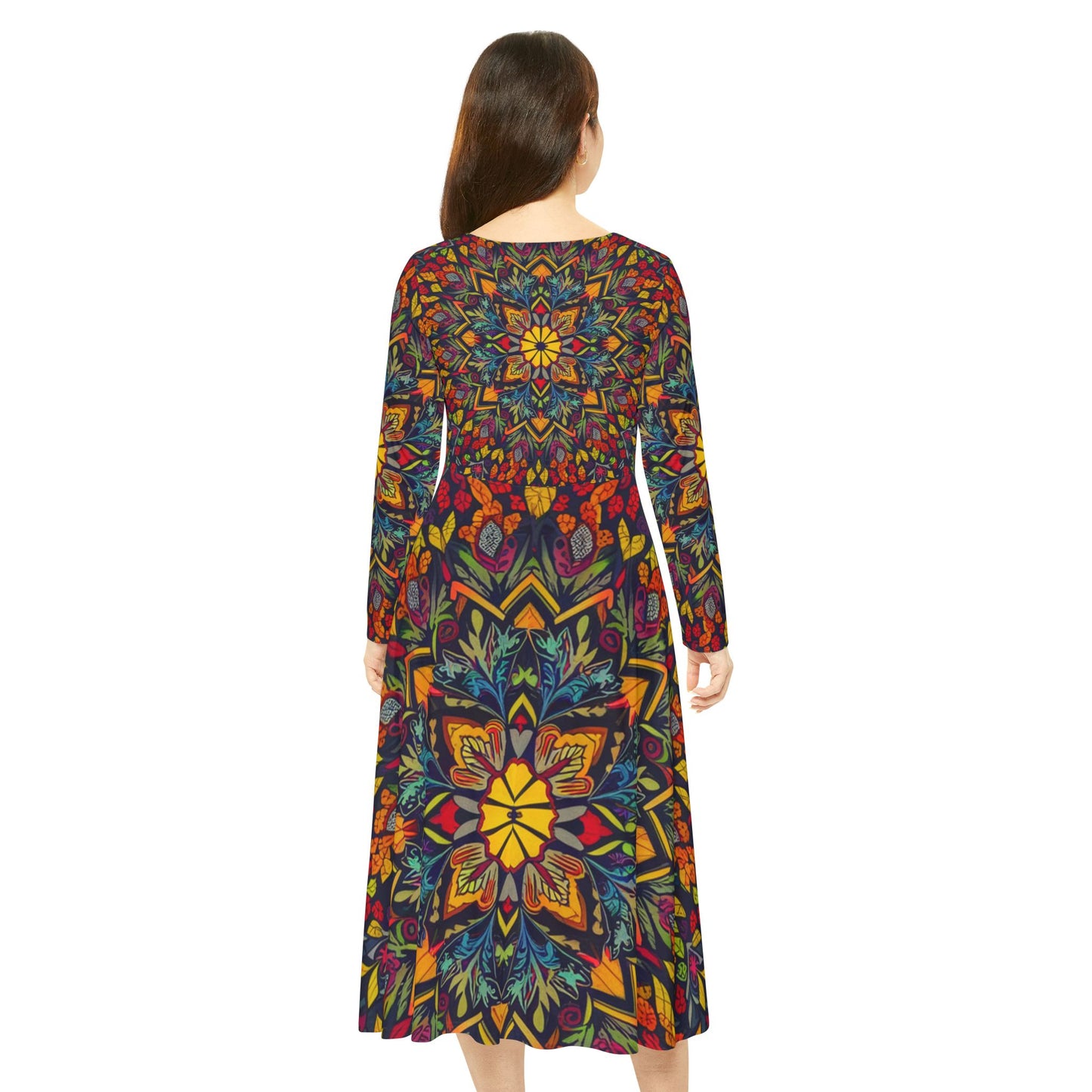 Women's Long Sleeve Dance Dress - Heavenly flowers