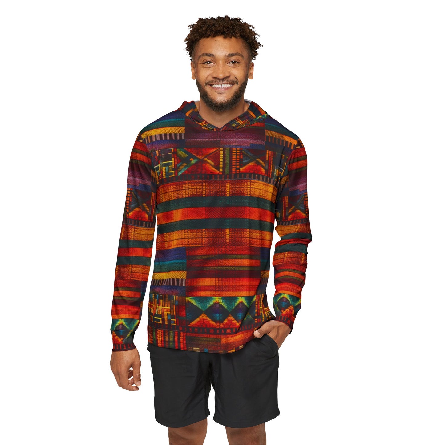 Men's Sports Warmup Hoodie - Kente Design