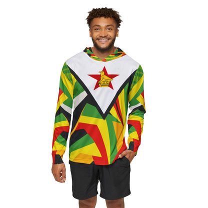 Men's Sports Warmup Hoodie - Zimbo Abstract Flag Design