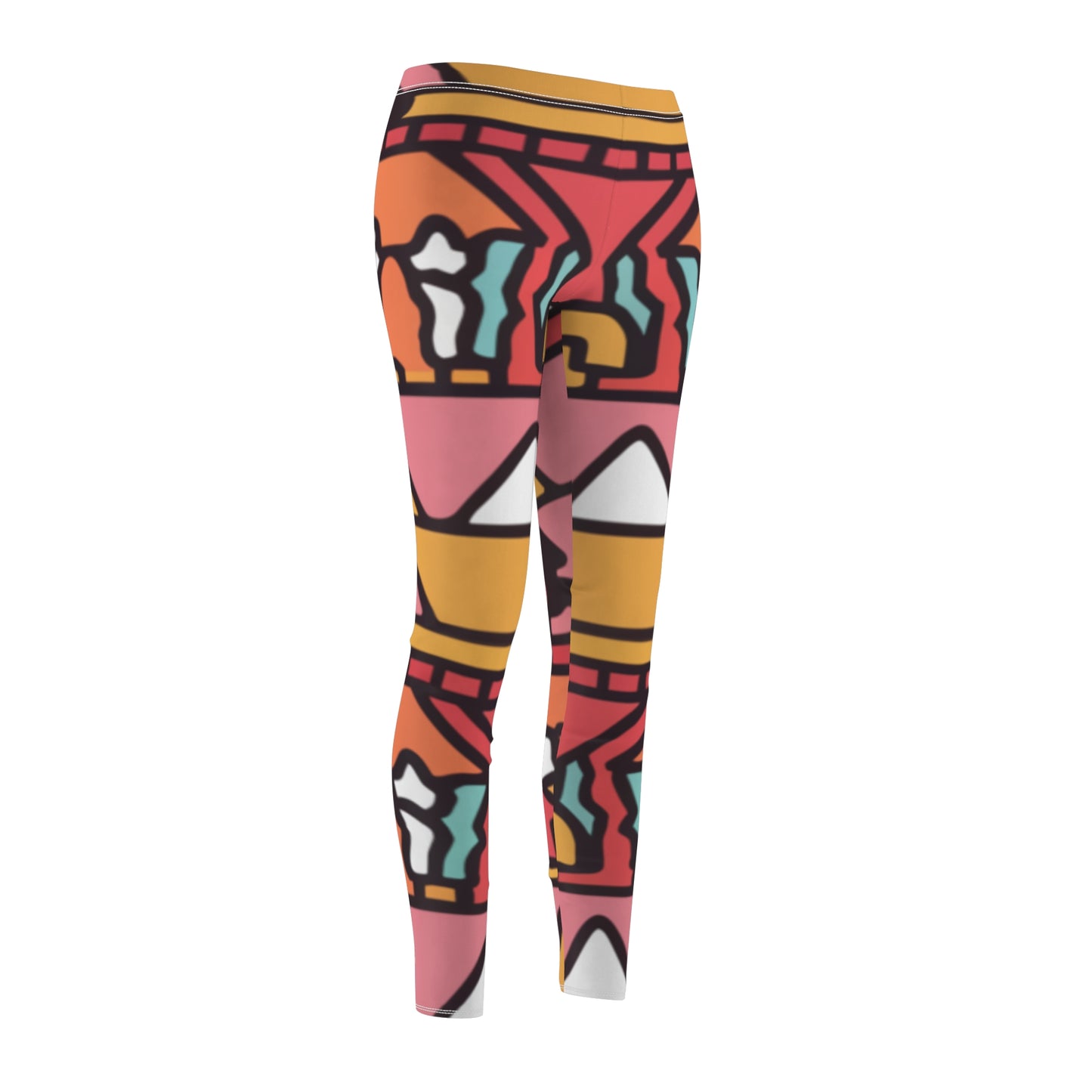 Women's Cut & Sew Casual Leggings - Colourful Reign Design