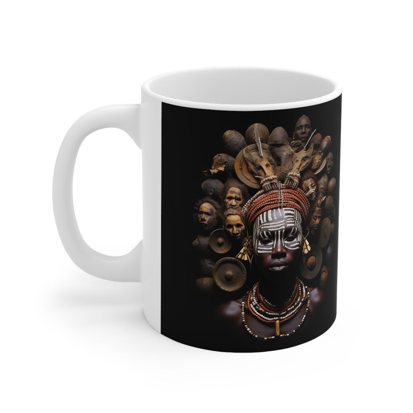 Ceramic Mug 11oz - Faces Of Africa Design