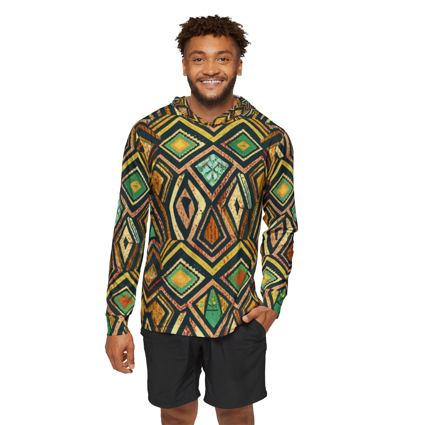 Men's Sports Warmup Hoodie - African Psalm Design