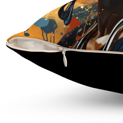 Spun Polyester Square Pillow - Daughters of Africa 2 Design