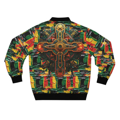 Men's Bomber Jacket - Afro Abstract Cross Design