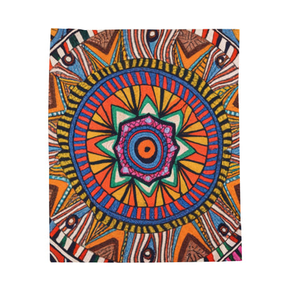 Velveteen Plush Blanket - Radiant Mandala Design