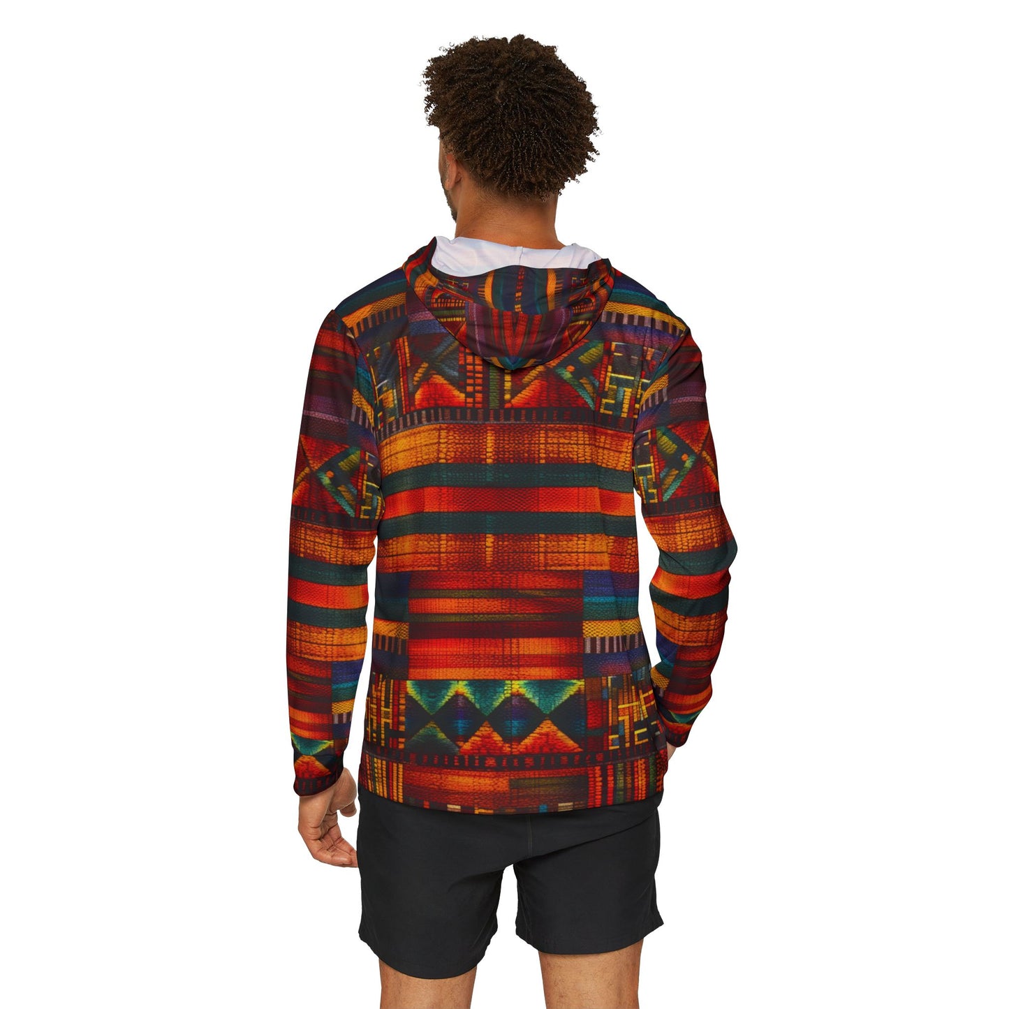Men's Sports Warmup Hoodie - Kente Design