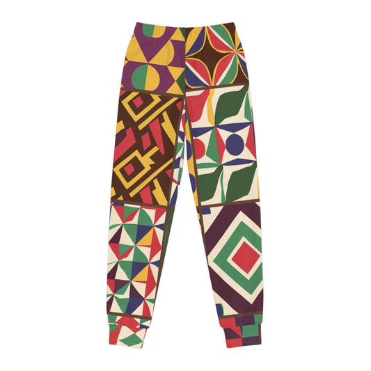 Unisex Youth Joggers - Geometric Pathways Design