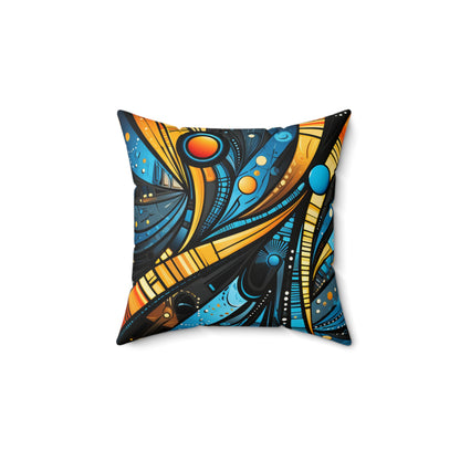 Spun Polyester Square Pillow - African Sapphire Design