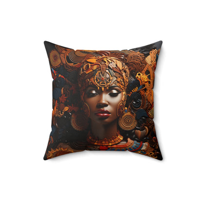 Spun Polyester Square Pillow - Abyssinia Queen - Psalm 68:13