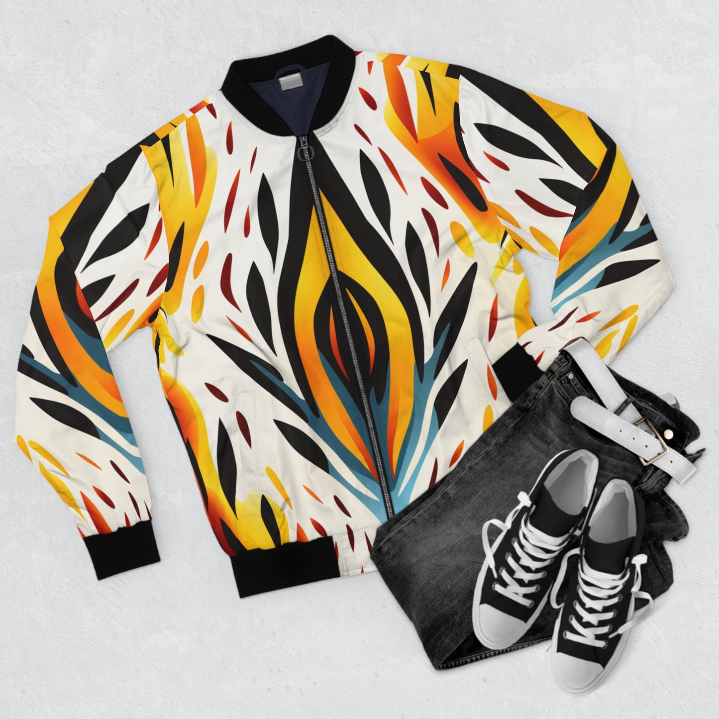 Men's Bomber Jacket - Fiery Spirit Design