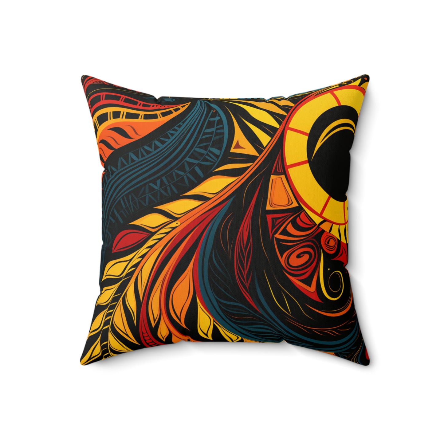 Spun Polyester Square Pillow - Saharan Petal Design