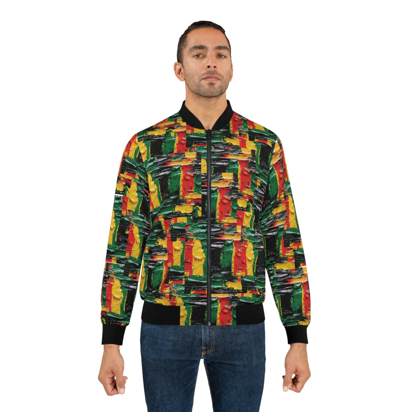 Men's Bomber Jacket - Afro Abstract Cross Design