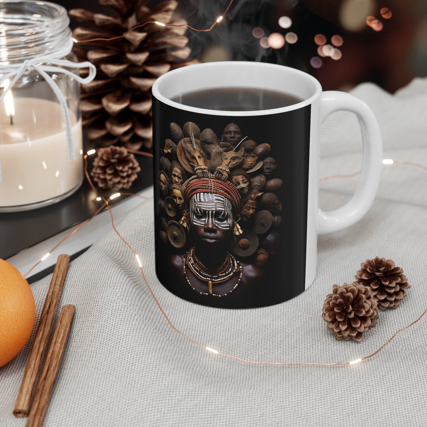 Ceramic Mug 11oz - Faces Of Africa Design