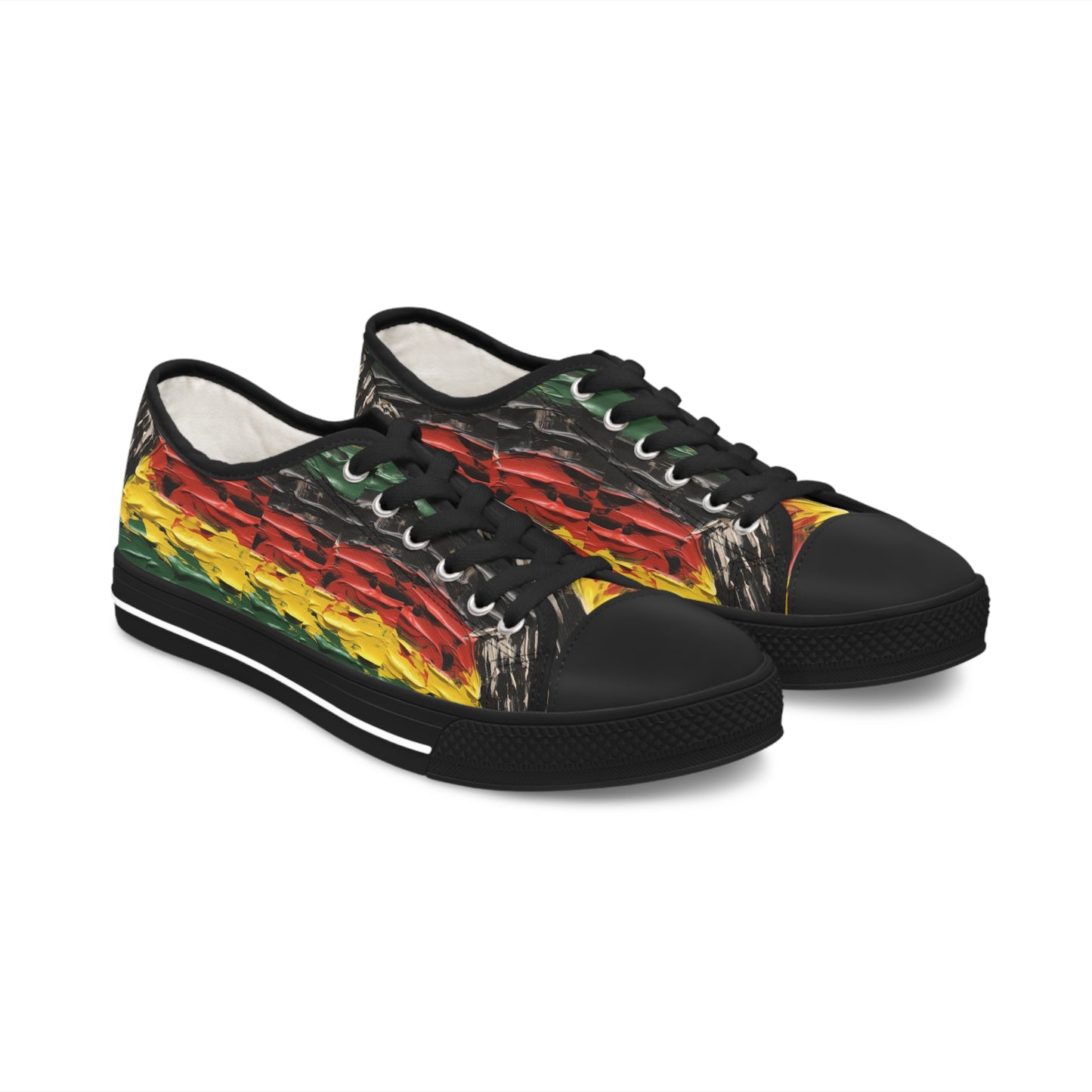 Women's Low Top Sneakers - Afro Abstract Design