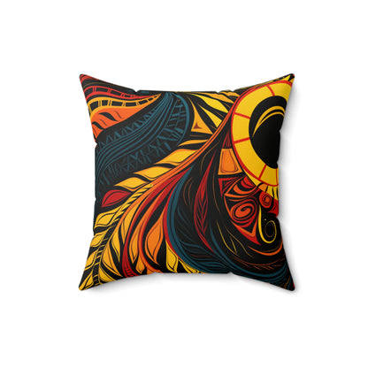 Spun Polyester Square Pillow - Saharan Petal Design