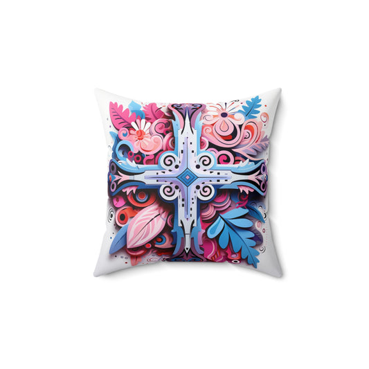 Spun Polyester Square Pillow - Hope Cross