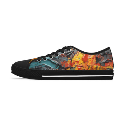 Women's Low Top Sneakers - Afro Splash Design